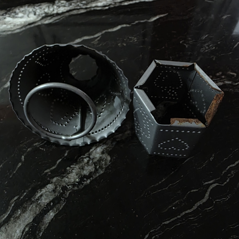Home Interiors Gray Heart Metal Candle Holders - Picture 2 of 2